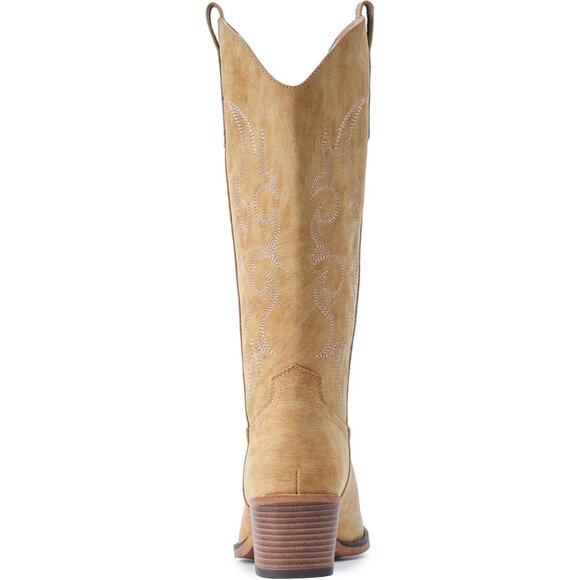 Women's Brown Western Cowgirl Boots Mid Calf Snip Toe Boot With Chunky Heel - Picture 5 of 6